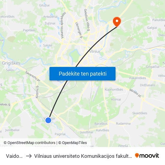 Vaidotai to Vilniaus universiteto Komunikacijos fakultetas map