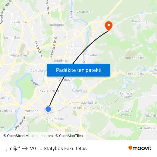 „Lelija“ to VGTU Statybos Fakultetas map
