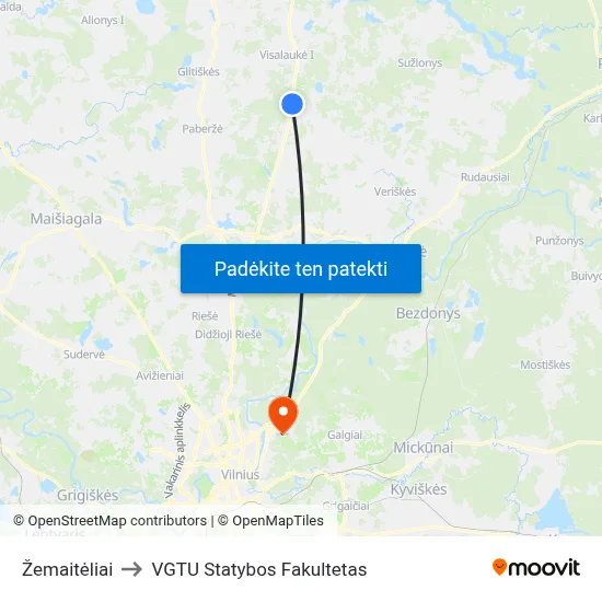 Žemaitėliai to VGTU Statybos Fakultetas map