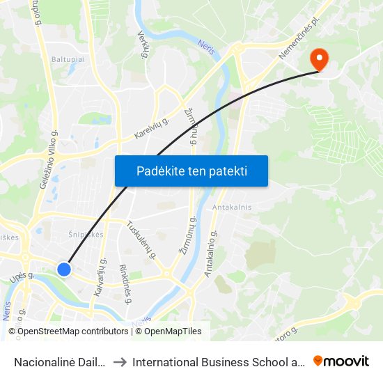 Nacionalinė Dailės Galerija to International Business School at Vilnius university map