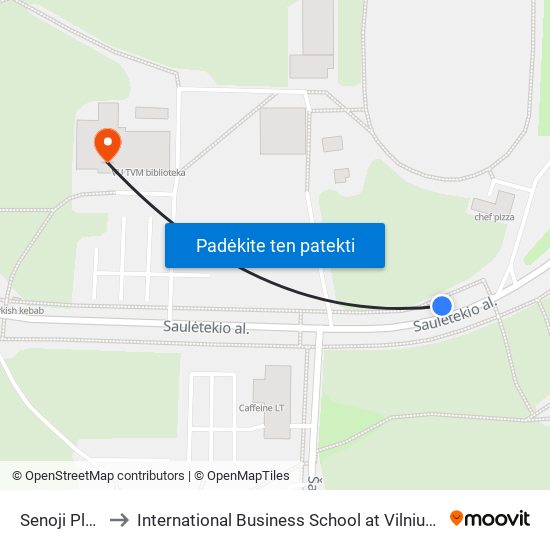Senoji Plytinė to International Business School at Vilnius university map