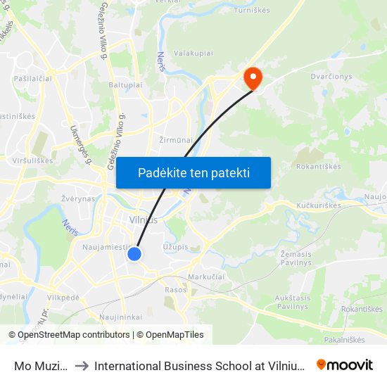 Mo Muziejus to International Business School at Vilnius university map