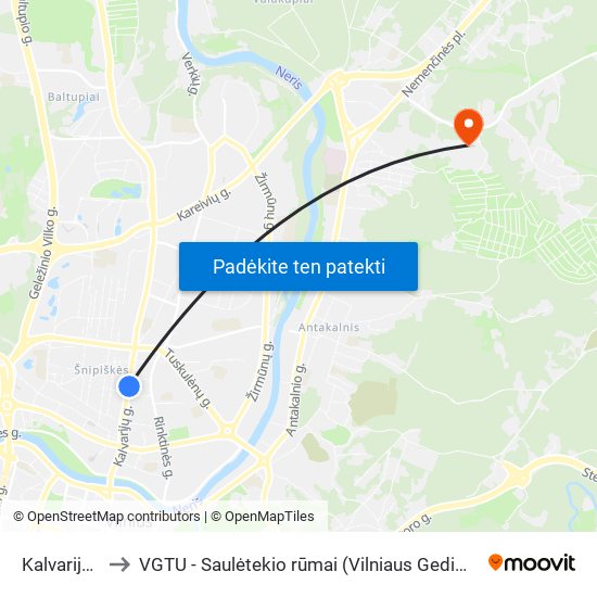 Kalvarijų Turgus to VGTU - Saulėtekio rūmai (Vilniaus Gedimino technikos universitetas) map