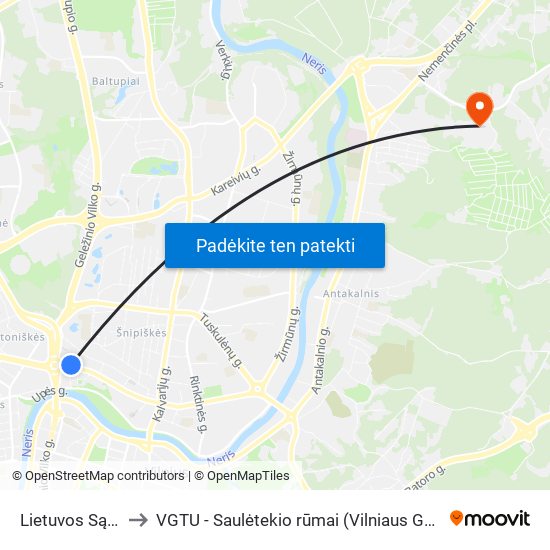 Lietuvos Sąjūdžio Kelias to VGTU - Saulėtekio rūmai (Vilniaus Gedimino technikos universitetas) map