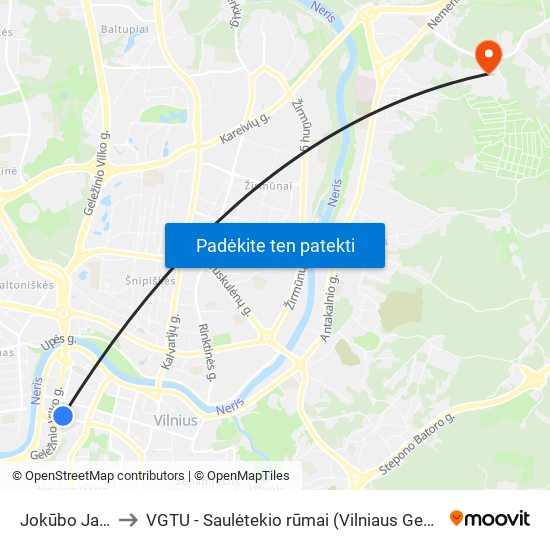 Jokūbo Jasinskio St. to VGTU - Saulėtekio rūmai (Vilniaus Gedimino technikos universitetas) map