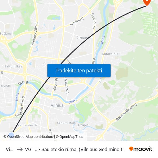 Vingis to VGTU - Saulėtekio rūmai (Vilniaus Gedimino technikos universitetas) map