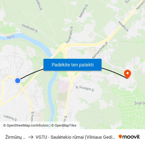 Žirmūnų Seniūnija to VGTU - Saulėtekio rūmai (Vilniaus Gedimino technikos universitetas) map