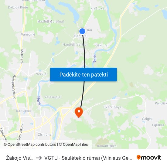 Žaliojo Visalaukio St. to VGTU - Saulėtekio rūmai (Vilniaus Gedimino technikos universitetas) map