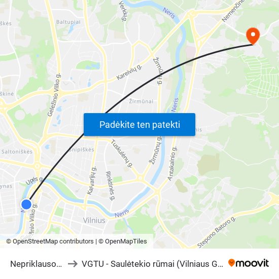 Nepriklausomybės Aikštė to VGTU - Saulėtekio rūmai (Vilniaus Gedimino technikos universitetas) map