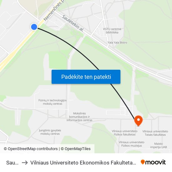 Saulėtekis to Vilniaus Universiteto Ekonomikos Fakultetas | Vilnius University Faculty of Economics map