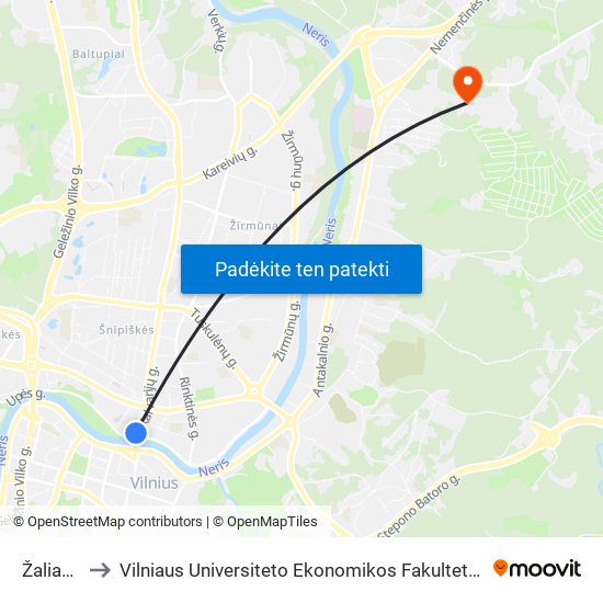 Žaliasis Tiltas to Vilniaus Universiteto Ekonomikos Fakultetas | Vilnius University Faculty of Economics map