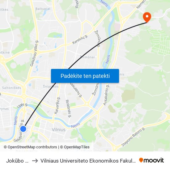Jokūbo Jasinskio St. to Vilniaus Universiteto Ekonomikos Fakultetas | Vilnius University Faculty of Economics map