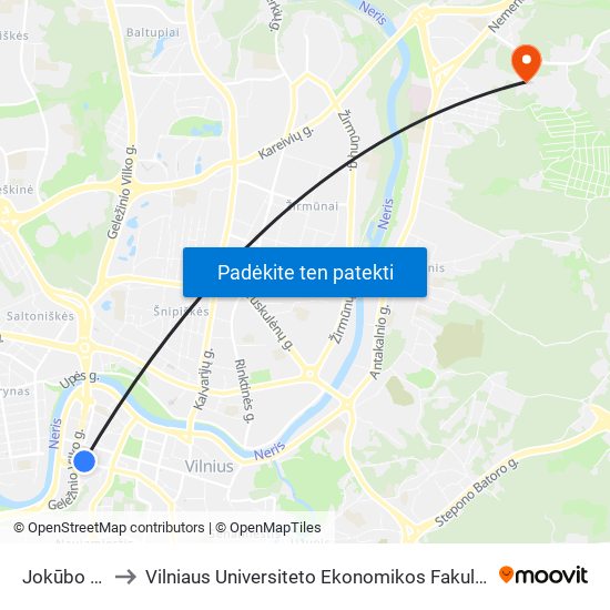 Jokūbo Jasinskio St. to Vilniaus Universiteto Ekonomikos Fakultetas | Vilnius University Faculty of Economics map