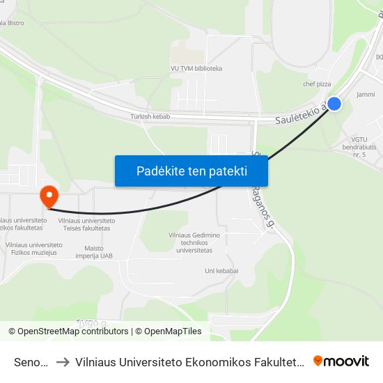 Senoji Plytinė to Vilniaus Universiteto Ekonomikos Fakultetas | Vilnius University Faculty of Economics map