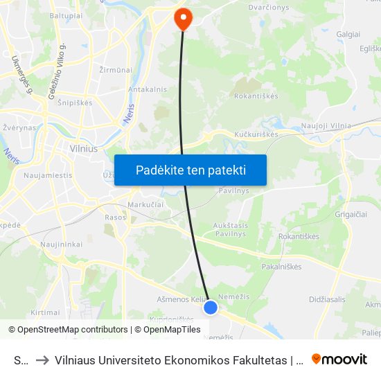 Sodai to Vilniaus Universiteto Ekonomikos Fakultetas | Vilnius University Faculty of Economics map