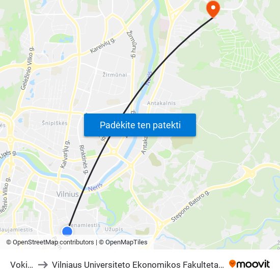 Vokiečių St. to Vilniaus Universiteto Ekonomikos Fakultetas | Vilnius University Faculty of Economics map