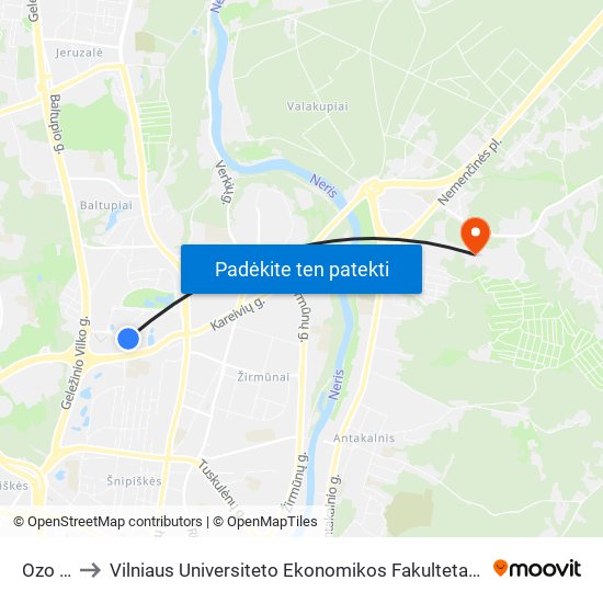 Ozo Žiedas to Vilniaus Universiteto Ekonomikos Fakultetas | Vilnius University Faculty of Economics map