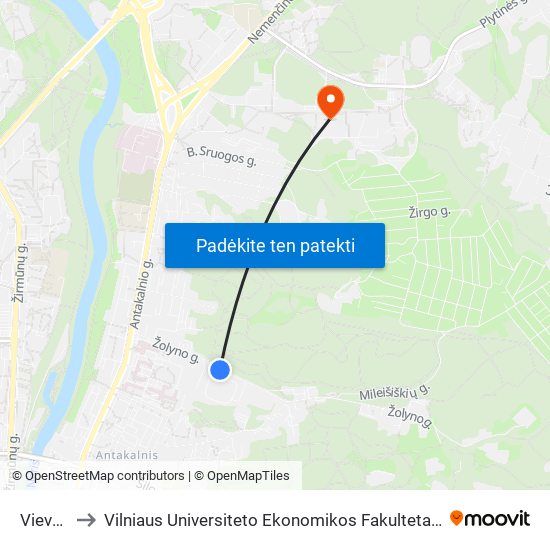 Vieversių St. to Vilniaus Universiteto Ekonomikos Fakultetas | Vilnius University Faculty of Economics map