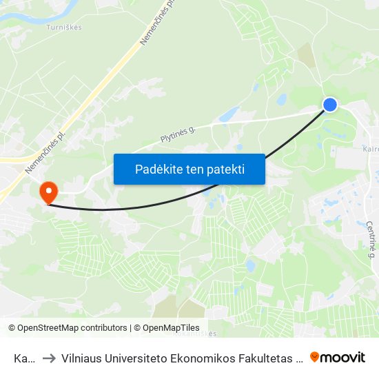 Kairėnai to Vilniaus Universiteto Ekonomikos Fakultetas | Vilnius University Faculty of Economics map