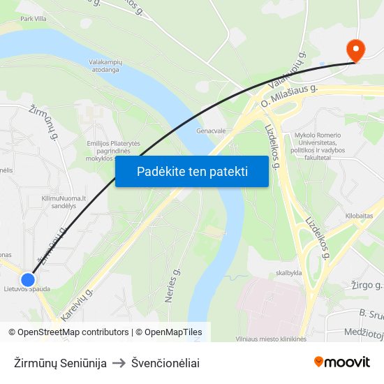 Žirmūnų Seniūnija to Švenčionėliai map