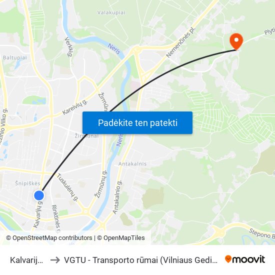 Kalvarijų Turgus to VGTU - Transporto rūmai (Vilniaus Gedimino technikos universitetas) map