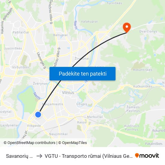 Savanorių Prospektas to VGTU - Transporto rūmai (Vilniaus Gedimino technikos universitetas) map