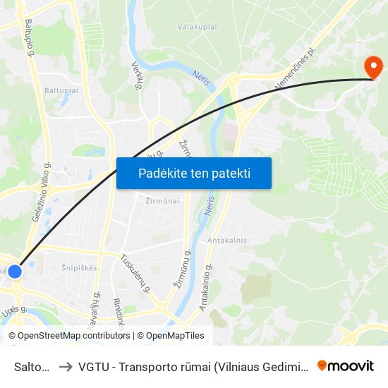 Saltoniškės to VGTU - Transporto rūmai (Vilniaus Gedimino technikos universitetas) map