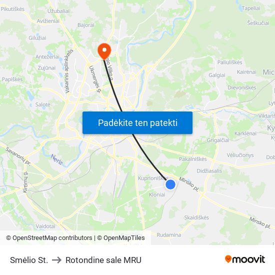 Smėlio St. to Rotondine sale MRU map