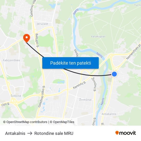 Antakalnis to Rotondine sale MRU map