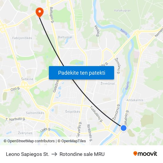 Leono Sapiegos St. to Rotondine sale MRU map