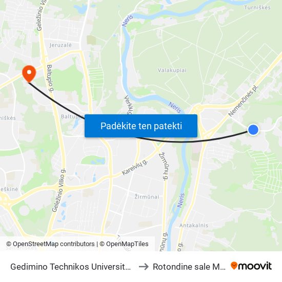 Gedimino Technikos Universitetas to Rotondine sale MRU map