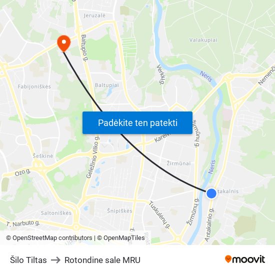 Šilo Tiltas to Rotondine sale MRU map