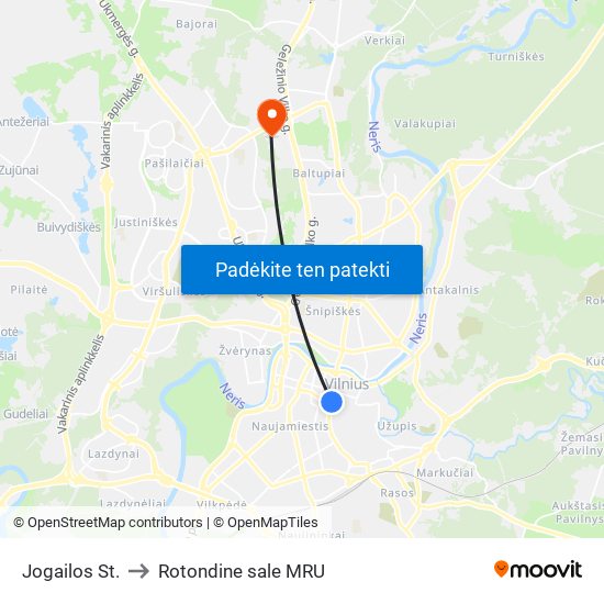 Jogailos St. to Rotondine sale MRU map