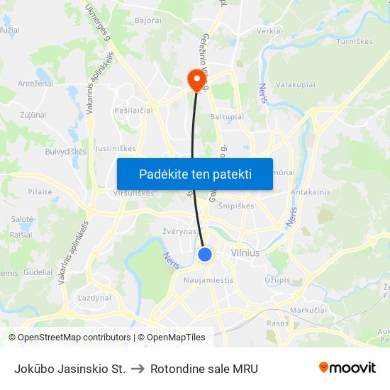 Jokūbo Jasinskio St. to Rotondine sale MRU map
