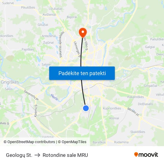 Geologų St. to Rotondine sale MRU map