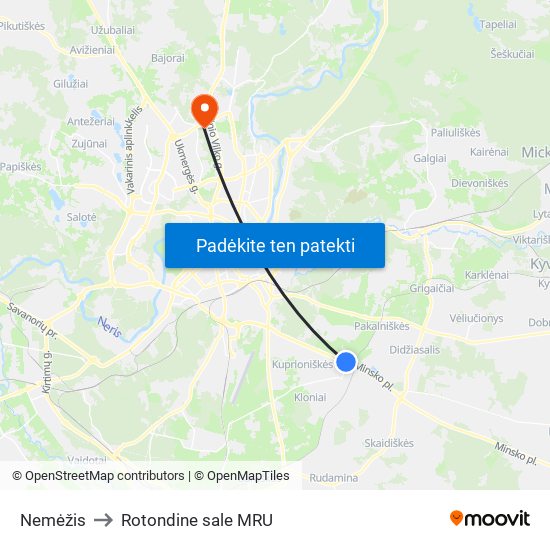 Nemėžis to Rotondine sale MRU map