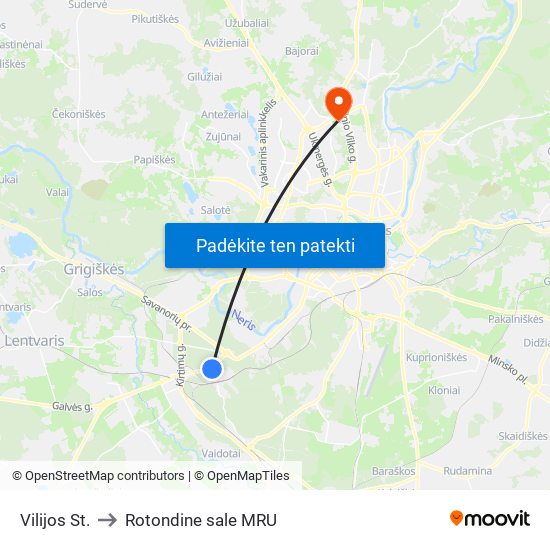 Vilijos St. to Rotondine sale MRU map