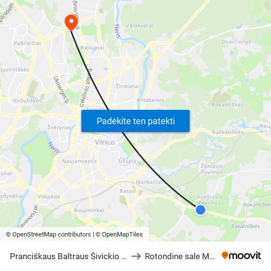 Pranciškaus Baltraus Šivickio St. to Rotondine sale MRU map