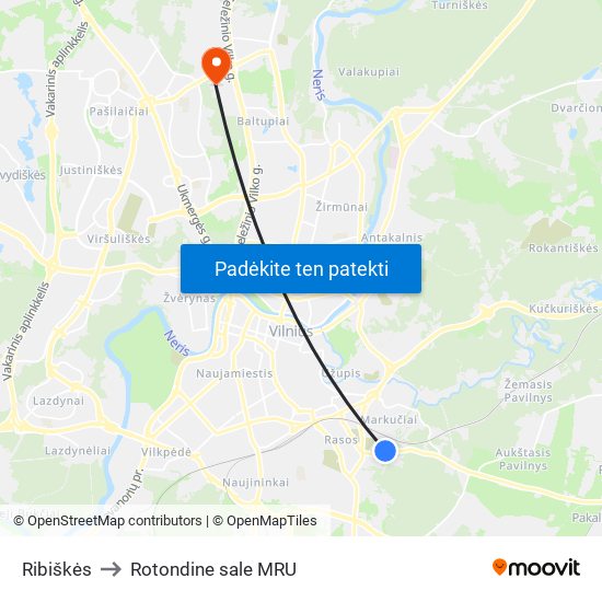 Ribiškės to Rotondine sale MRU map