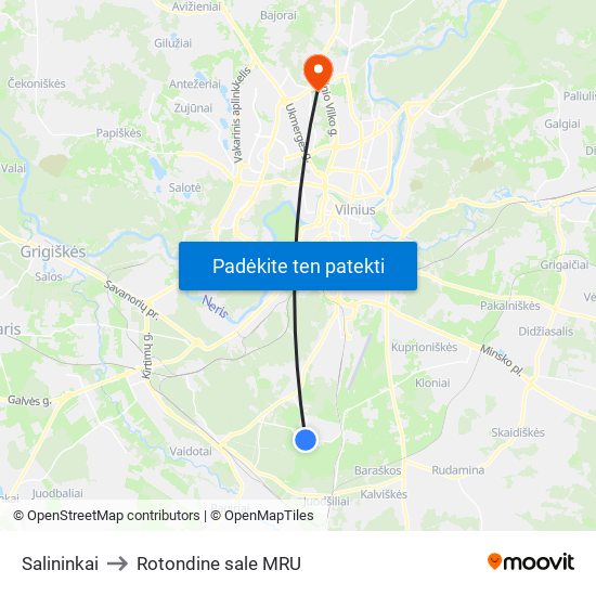 Salininkai to Rotondine sale MRU map