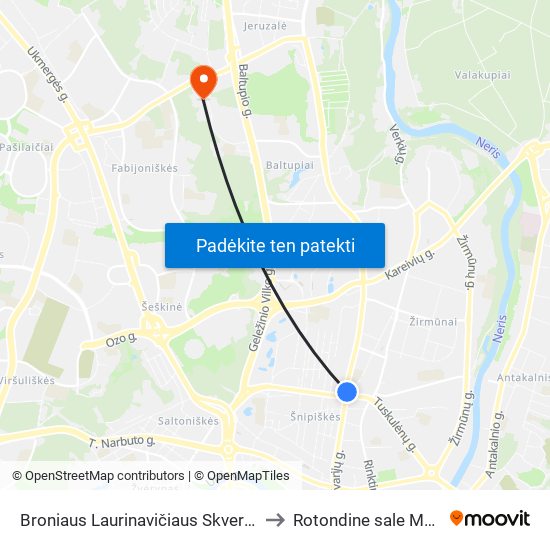 Broniaus Laurinavičiaus Skveras to Rotondine sale MRU map