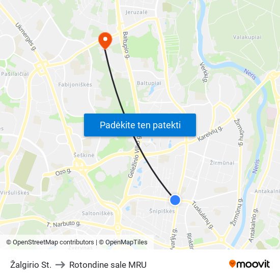 Žalgirio St. to Rotondine sale MRU map