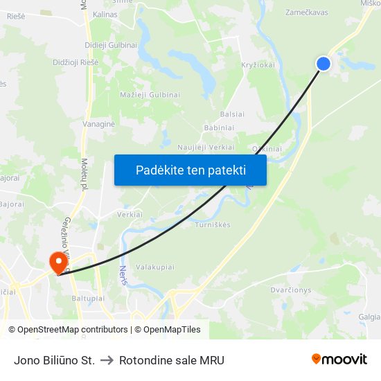 Jono Biliūno St. to Rotondine sale MRU map