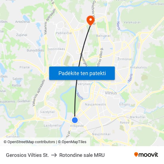 Gerosios Vilties St. to Rotondine sale MRU map