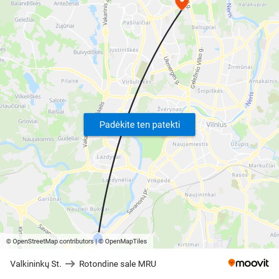 Valkininkų St. to Rotondine sale MRU map