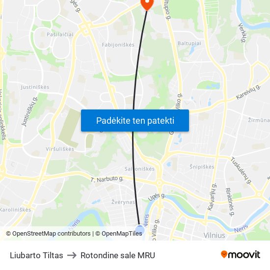 Liubarto Tiltas to Rotondine sale MRU map