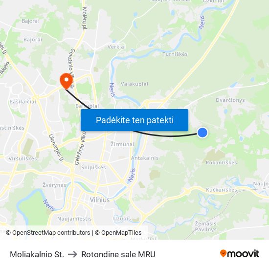 Moliakalnio St. to Rotondine sale MRU map