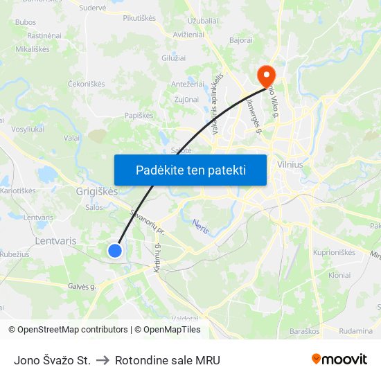 Jono Švažo St. to Rotondine sale MRU map