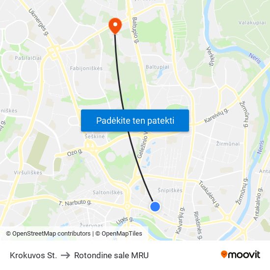 Krokuvos St. to Rotondine sale MRU map