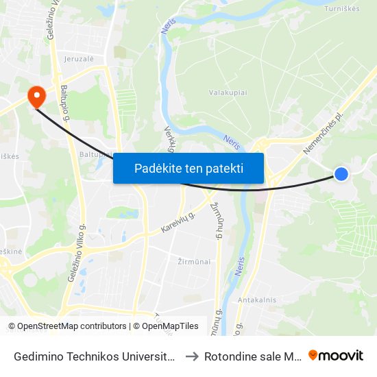 Gedimino Technikos Universitetas to Rotondine sale MRU map